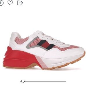 NIB Authentic ! GUCCI RHYTON Pink White Red Sneakers size 36​​​